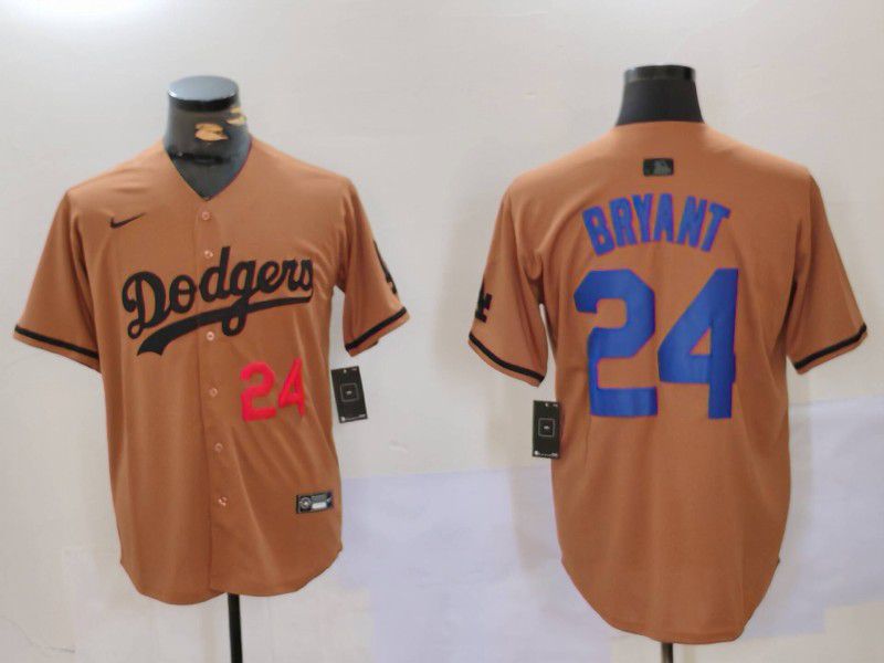 Men Los Angeles Dodgers 24 Bryant army green joint name 2024 Nike MLB Jersey style 3
